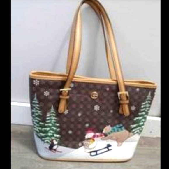 Giani Bernini Winter Tote Bag Polar Bear Penguin - Picture 1 of 8